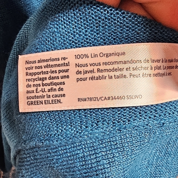 Eileen Fisher Linen Open Front Short Sleeve Cardigan XS Oversized Minimalist - Picture 7 of 7